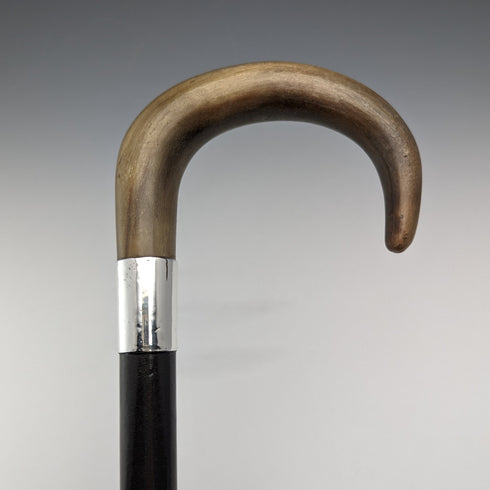 1932年 英国ヴィンテージ 紳士用ステッキ ホーンハンドル 純銀装飾 92cm K&S